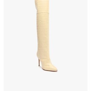 MARYANA OVER THE KNEE LEATHER BOOT eggshell Cream Over-the-Knee Boots